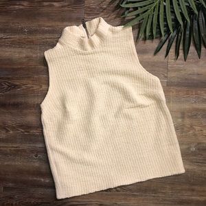 Top shop cream/off white mock neck top